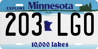 MN license plate 203LGO