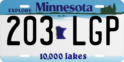 MN license plate 203LGP
