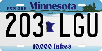 MN license plate 203LGU