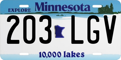 MN license plate 203LGV