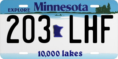 MN license plate 203LHF