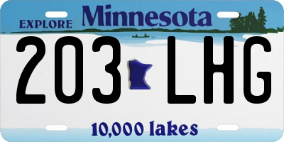 MN license plate 203LHG