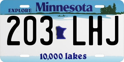 MN license plate 203LHJ