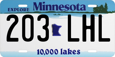 MN license plate 203LHL