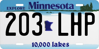 MN license plate 203LHP