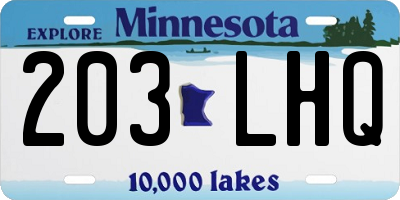 MN license plate 203LHQ