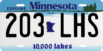 MN license plate 203LHS