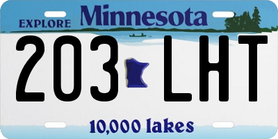 MN license plate 203LHT