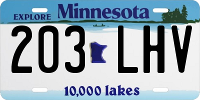 MN license plate 203LHV