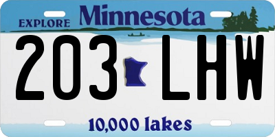 MN license plate 203LHW