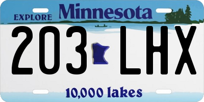 MN license plate 203LHX