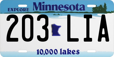 MN license plate 203LIA
