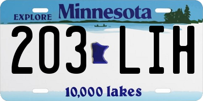 MN license plate 203LIH
