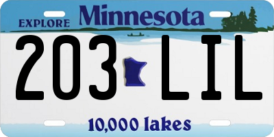 MN license plate 203LIL