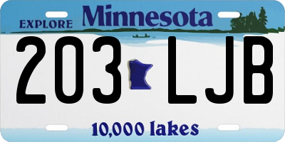 MN license plate 203LJB