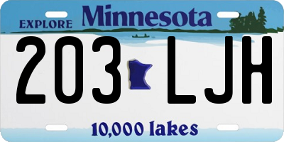 MN license plate 203LJH