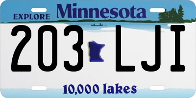MN license plate 203LJI