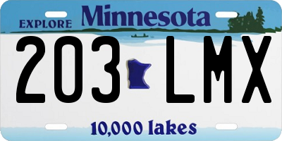 MN license plate 203LMX