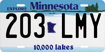 MN license plate 203LMY