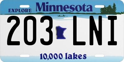 MN license plate 203LNI