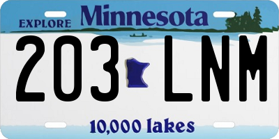 MN license plate 203LNM