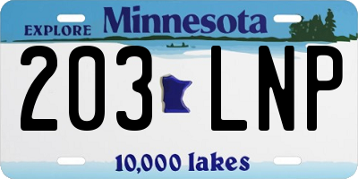 MN license plate 203LNP