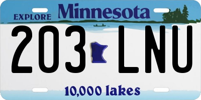 MN license plate 203LNU