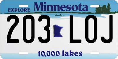 MN license plate 203LOJ