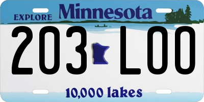 MN license plate 203LOO
