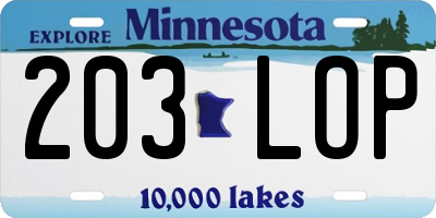 MN license plate 203LOP