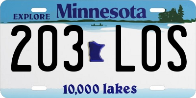 MN license plate 203LOS