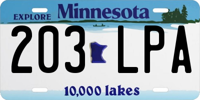 MN license plate 203LPA