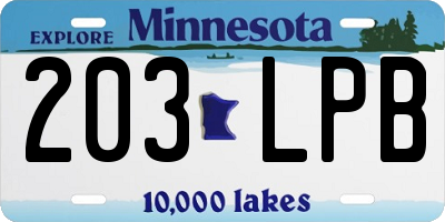 MN license plate 203LPB