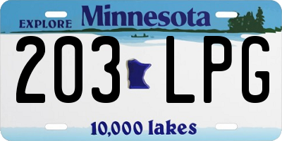 MN license plate 203LPG