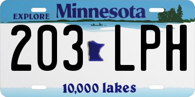 MN license plate 203LPH
