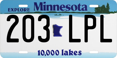 MN license plate 203LPL