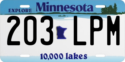 MN license plate 203LPM