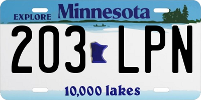 MN license plate 203LPN