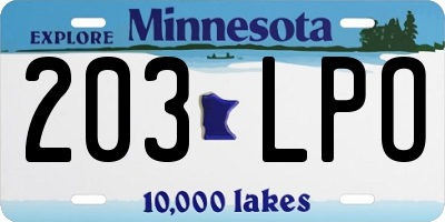 MN license plate 203LPO