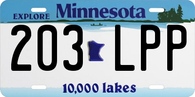 MN license plate 203LPP