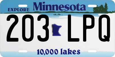MN license plate 203LPQ