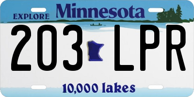 MN license plate 203LPR
