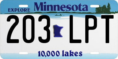 MN license plate 203LPT