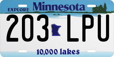 MN license plate 203LPU
