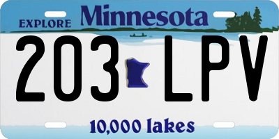 MN license plate 203LPV