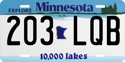 MN license plate 203LQB