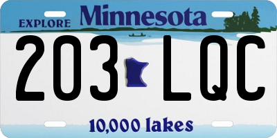 MN license plate 203LQC