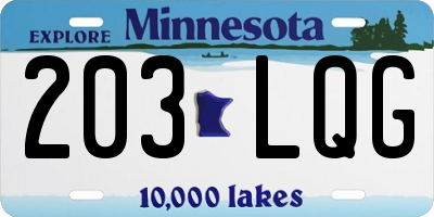 MN license plate 203LQG