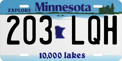 MN license plate 203LQH