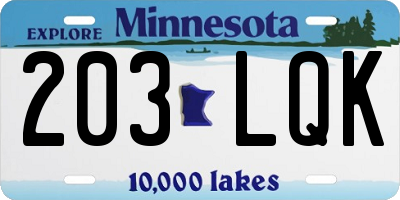 MN license plate 203LQK